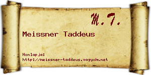 Meissner Taddeus névjegykártya